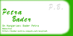 petra bader business card